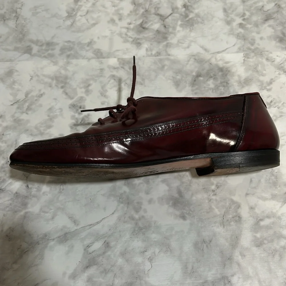 BRUNO MAGLI STEWARD MENS DRESS SHOES LEATHER MADE IN ITALY BURGUNDY Sz 9 - Picture 10 of 11
